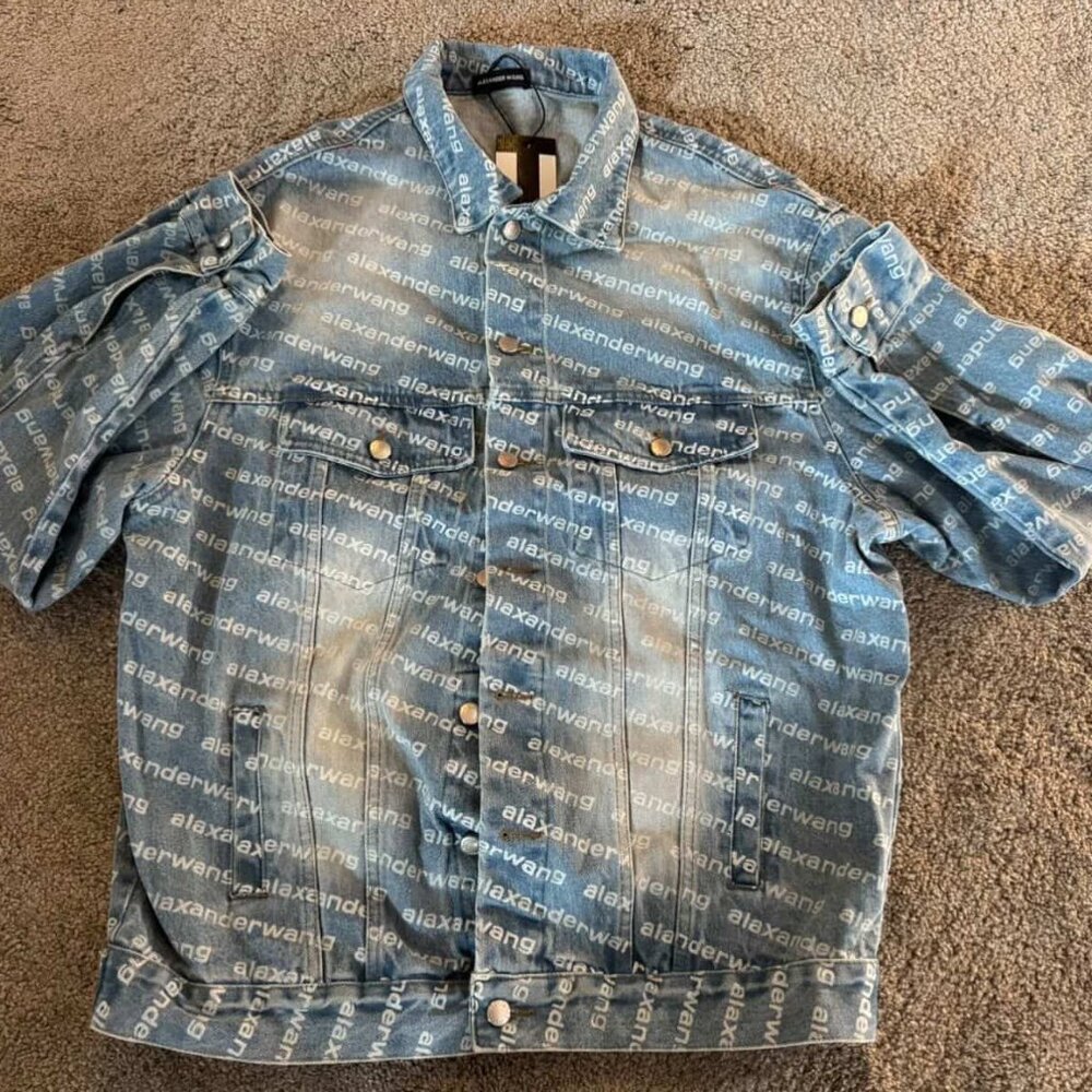 Alexander Wang Light Blue Logo Denim Jacket